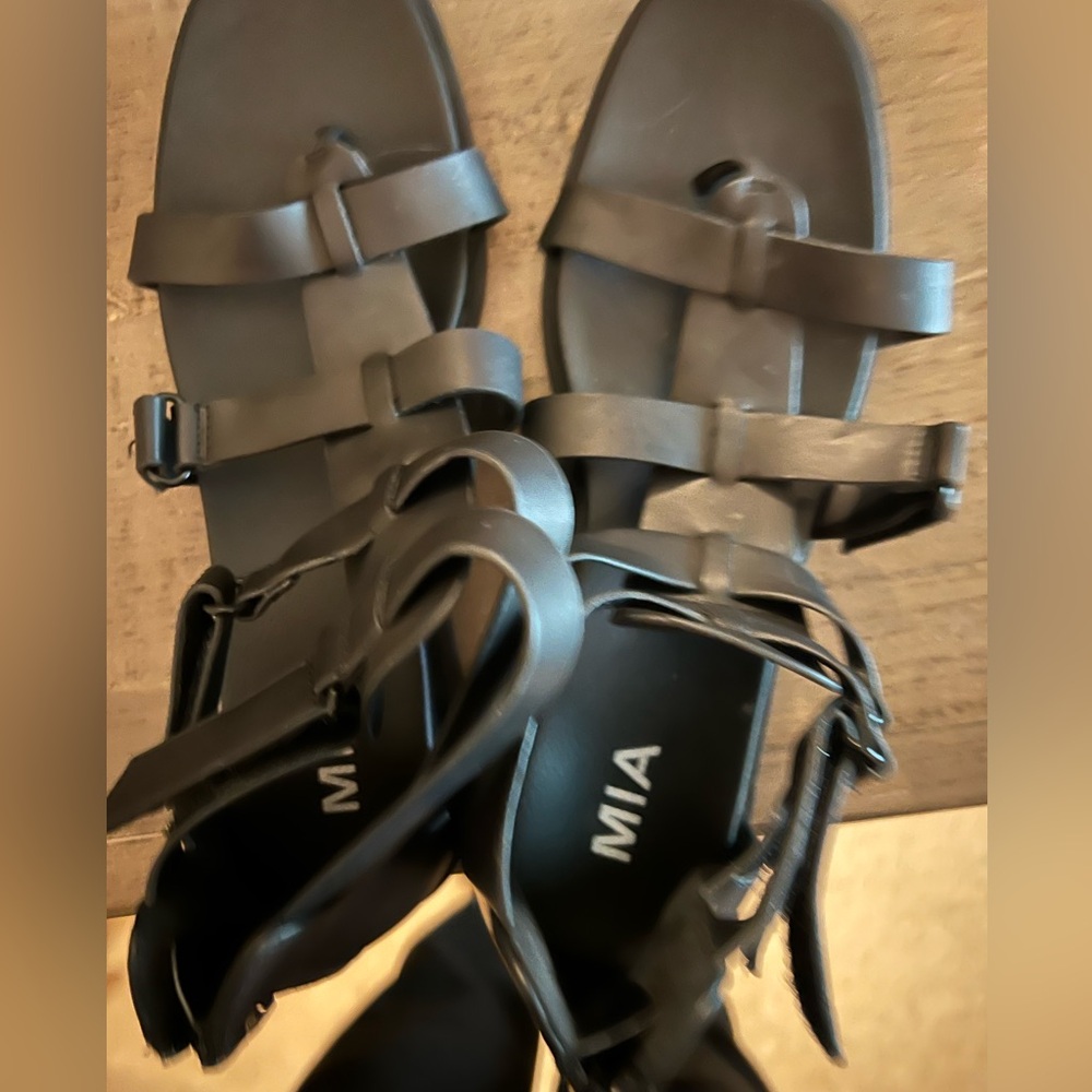 MIA Black Buckle Gladiator Sandals - Picture 3 of 7